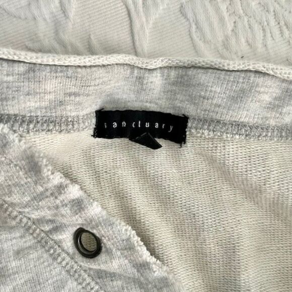 Sanctuary Gray Raw Edge Laced Front Sweatshirt Size Large - Picture 6 of 6
